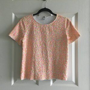 ~SOLD~ J. Crew Neon Sequin Cluster Tee